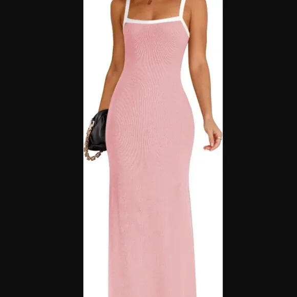 zesica dress ZESICA Long Sleeve Mock Neck Ribbed Knit Slit Midi Dress – zesica